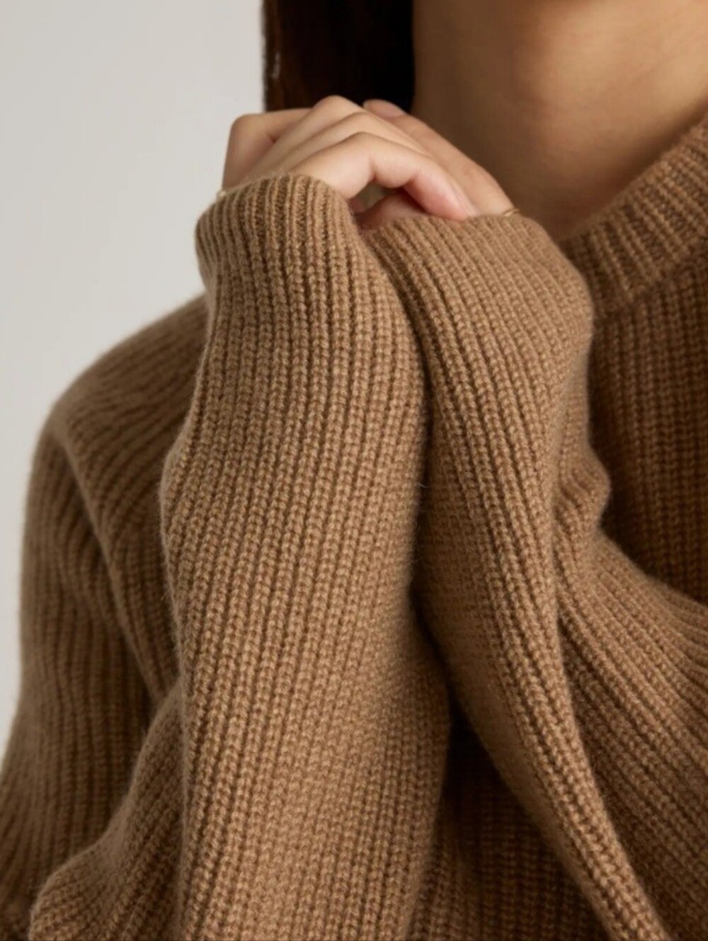 Quince Mongolian Cashmere Fisherman Crewneck Sweater - Picture 3 of 12